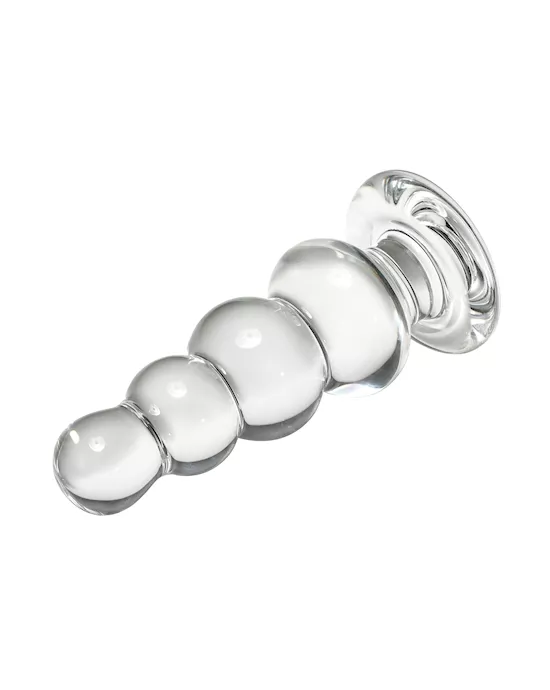 Lucent Beaded Glass Butt Plug