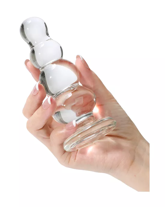 Lucent Beaded Glass Butt Plug