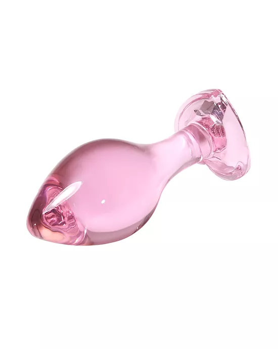 Lucent Heart Jewelled Glass Butt Plug