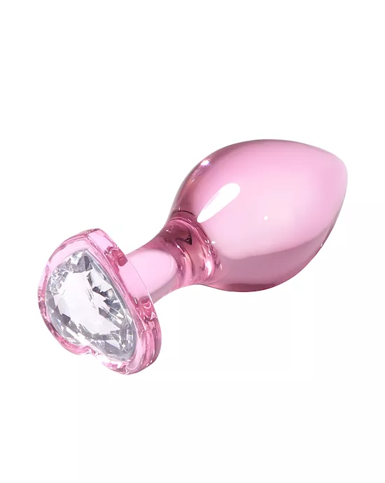 Lucent Heart Jewelled Glass Butt Plug