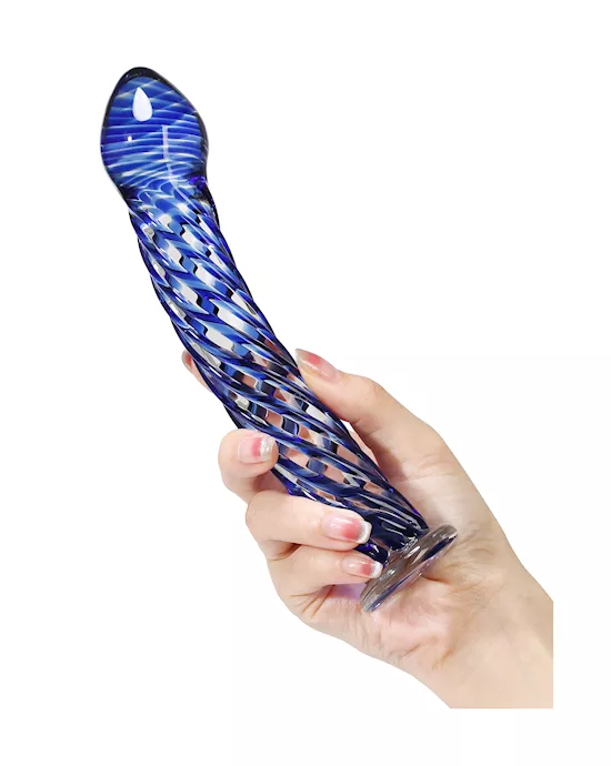 Lucent Spiral Waves Glass Dildo