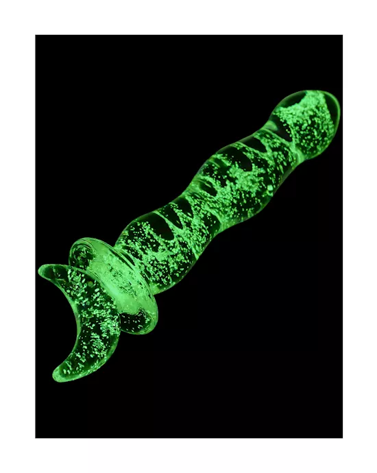 Lucent Glow In The Dark Crescent Glass Massager