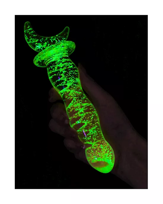 Lucent Glow In The Dark Crescent Glass Massager