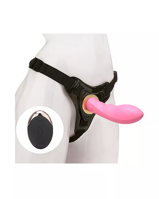 Slimline Feast On Me Remote Controlled Vibrating Strap-On