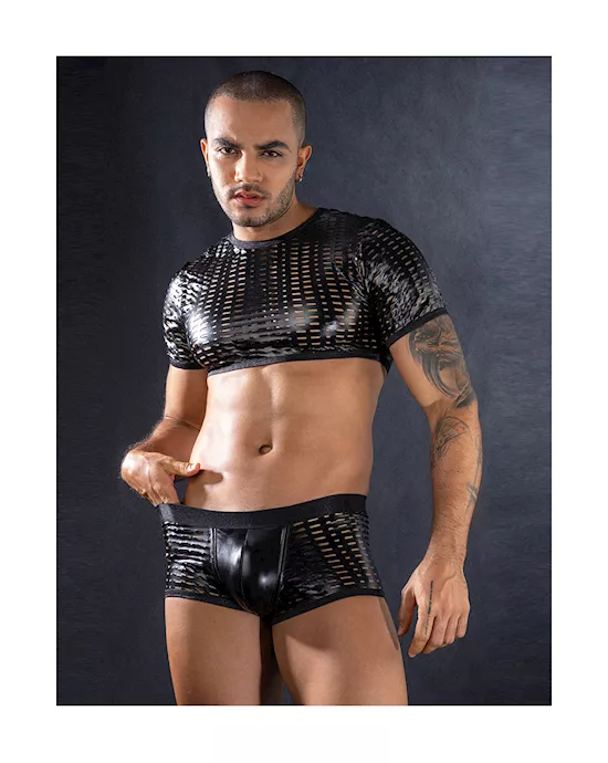 Mesh Tops and Boxer Set
