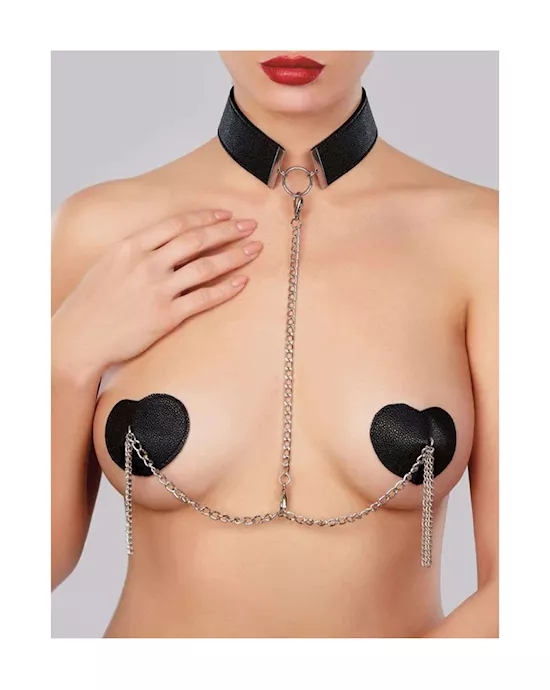BDSM Love heart Collar and Pasties